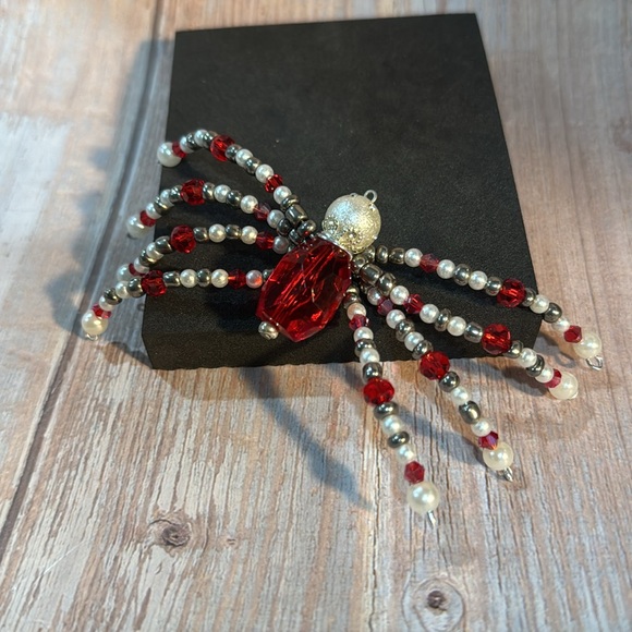 NEW Handmade Beaded 5”x3” Spider Ornament Item #PHK236 - Picture 2 of 2